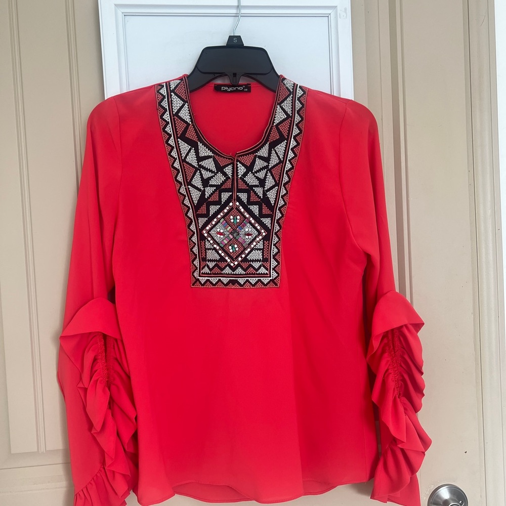 Unique Print Shirt with fun sleeves